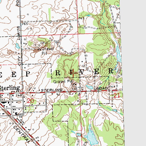 Topographic Map of WSTD-FM (Standish), MI