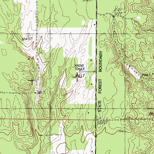 Topographic Map of WTCM-FM (Traverse City), MI