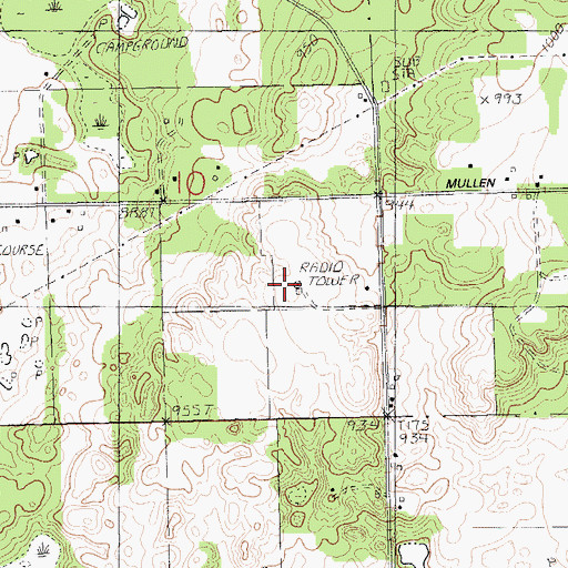 Topographic Map of WUHQ-TV (Battle Creek), MI