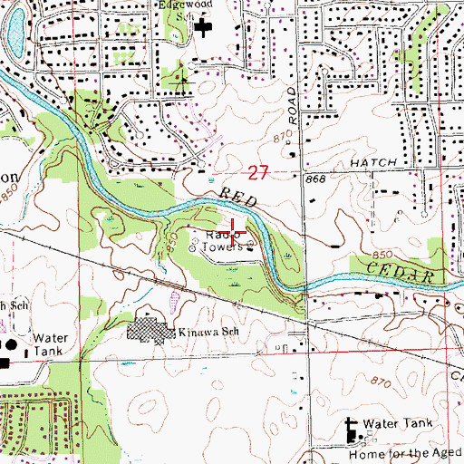 Topographic Map of WKAR-TV (East Lansing), MI