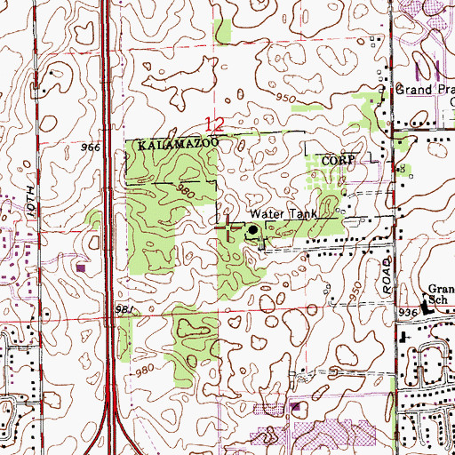 Topographic Map of WGVK-TV (Kalamazoo), MI