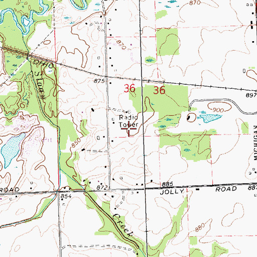 Topographic Map of WLNS-TV (Lansing), MI