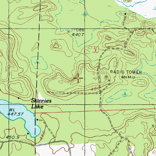Topographic Map of WNMU-TV (Marquette), MI