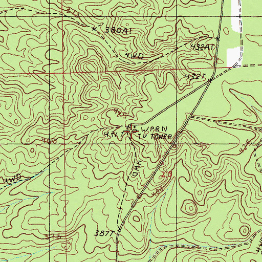 Topographic Map of WPBN-TV (Traverse City), MI