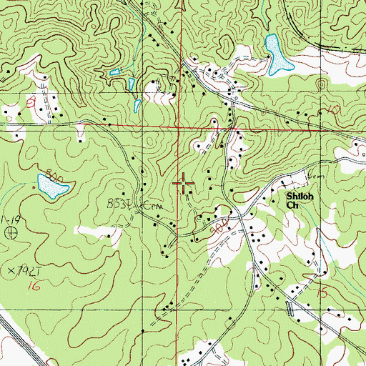 Topographic Map of Tanyard Hill, AL