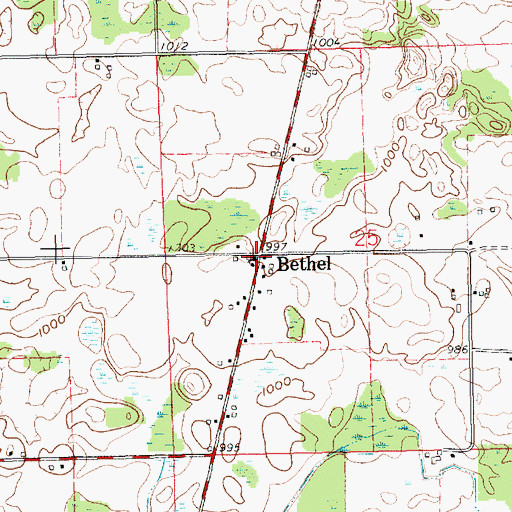 Topographic Map of Bethel Post Office (historical), MI