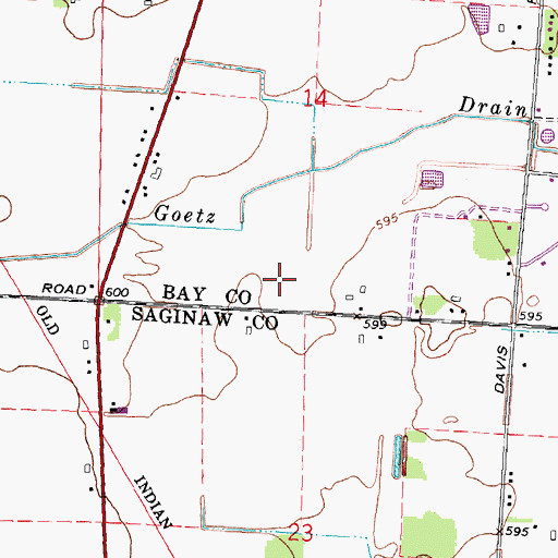 Topographic Map of WBCM-AM (Bay City), MI