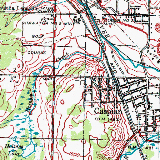 Topographic Map of WIKB-AM (Iron River), MI