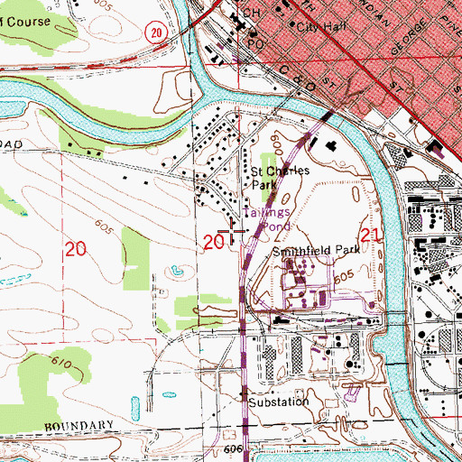 Topographic Map of WMPX-AM (Midland), MI