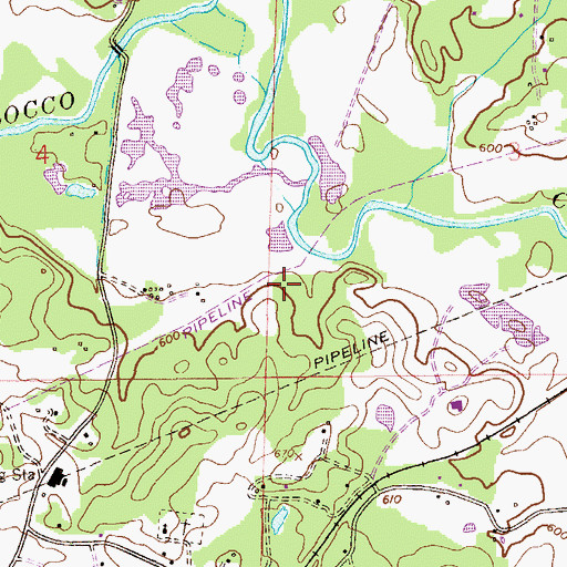 Topographic Map of Tuskehadky Branch, AL