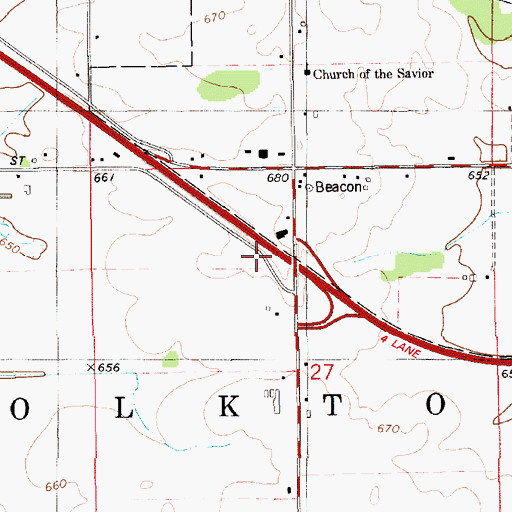 Topographic Map of WGVU-FM (Allendale), MI