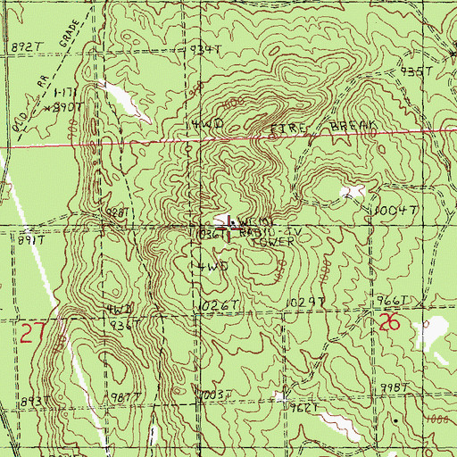 Topographic Map of WCML-FM (Alpena), MI