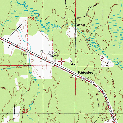 Topographic Map of WYKX-FM (Escanaba), MI