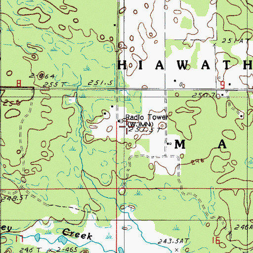 Topographic Map of WGLQ-FM (Escanaba), MI