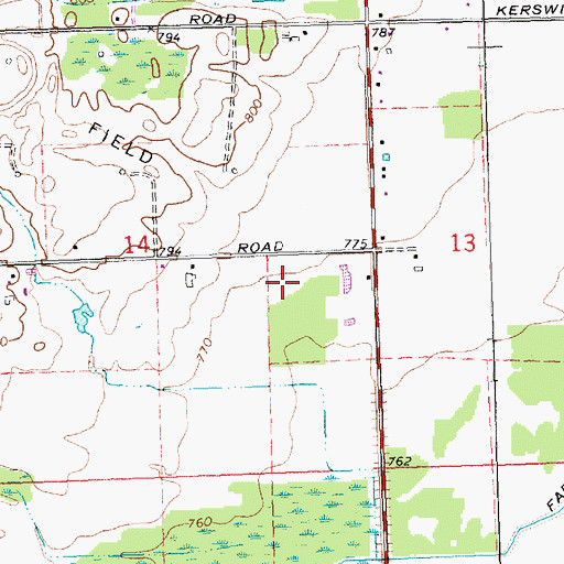 Topographic Map of WGDN-FM (Gladwin), MI