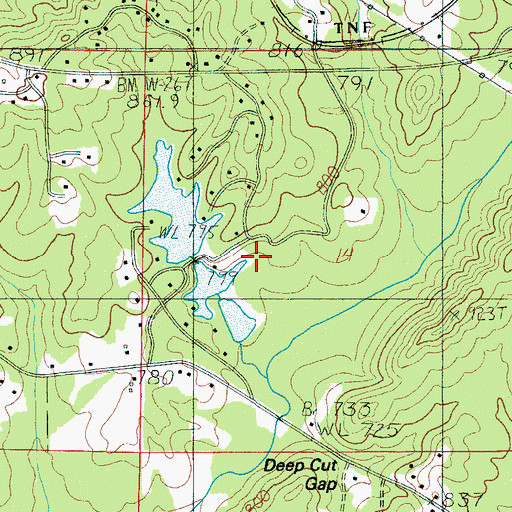 Topographic Map of Wiches Spring, AL