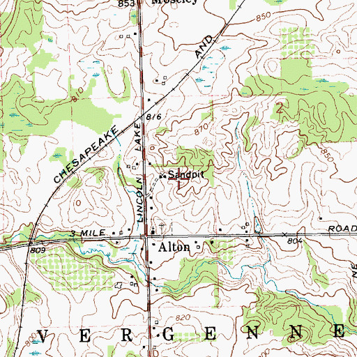 Topographic Map of WODJ-FM (Greenville), MI