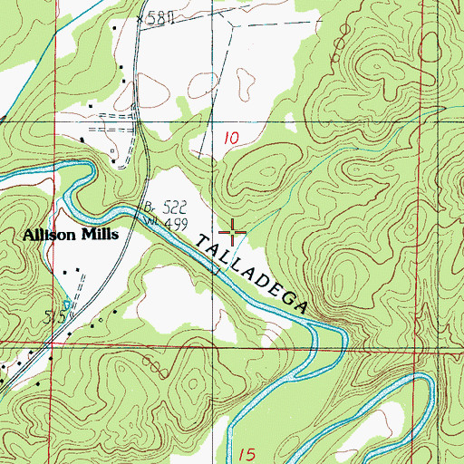 Topographic Map of Yufaula (historical), AL