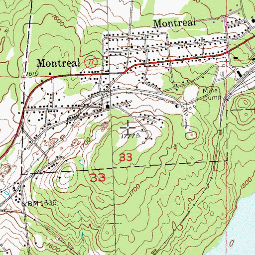 Topographic Map of WIMI-FM (Ironwood), MI