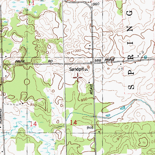 Topographic Map of WJXQ-FM (Jackson), MI