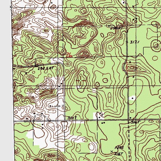 Topographic Map of WKLT-FM (Kalkaska), MI