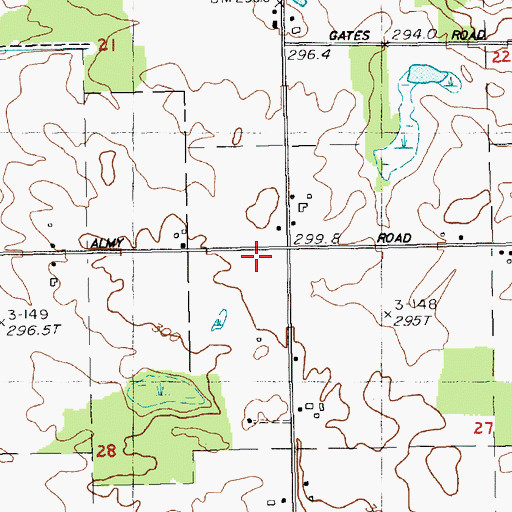 Topographic Map of WRIZ-FM (Lakeview), MI