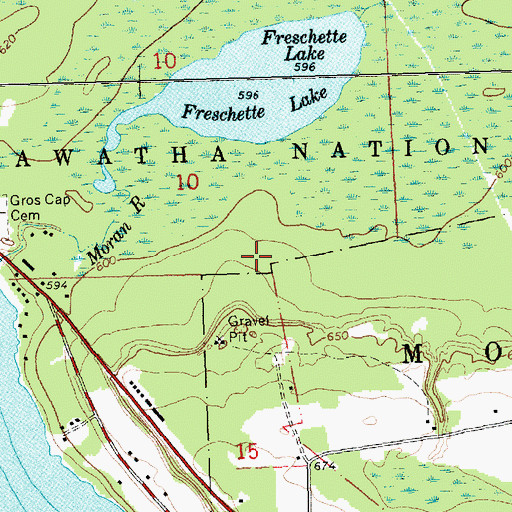 Topographic Map of WMKC-FM (Saint Ignace), MI