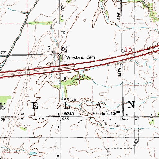 Topographic Map of WJQK-FM (Zeeland), MI