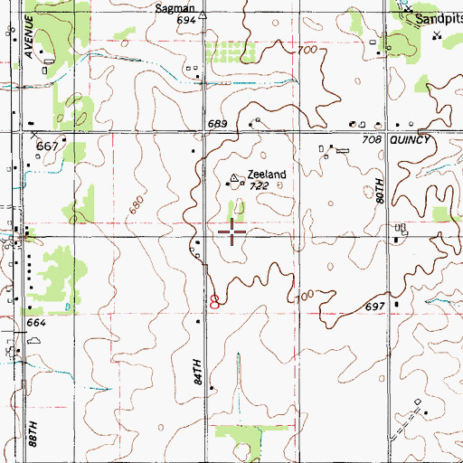 Topographic Map of WXYB-FM (Zeeland), MI