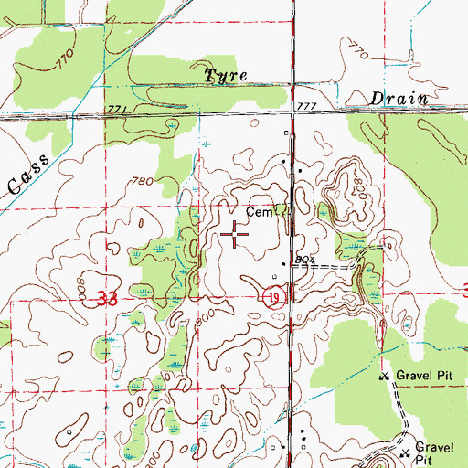 Topographic Map of WUCX-TV (Bad Axe), MI