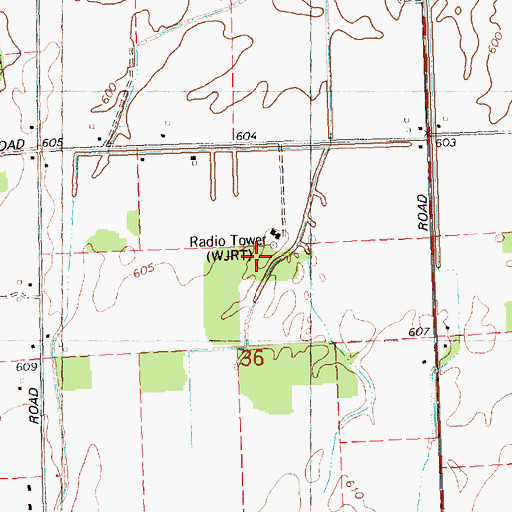 Topographic Map of WJRT-TV (Flint), MI