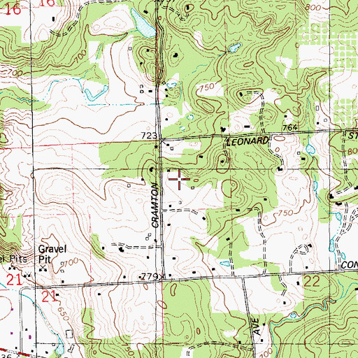 Topographic Map of Township of Ada, MI