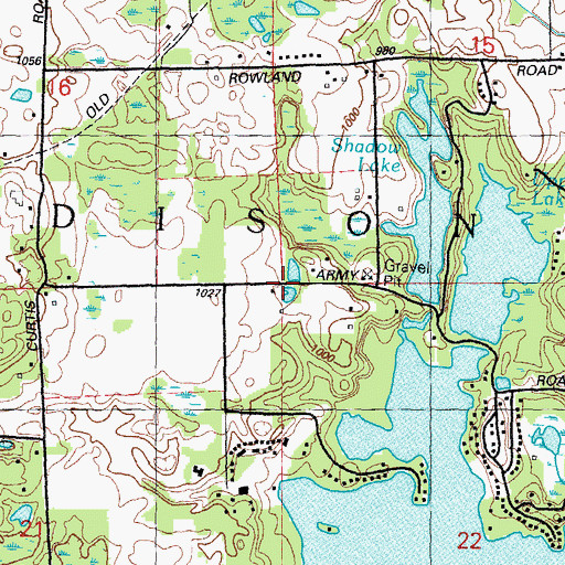 Topographic Map of Township of Addison, MI