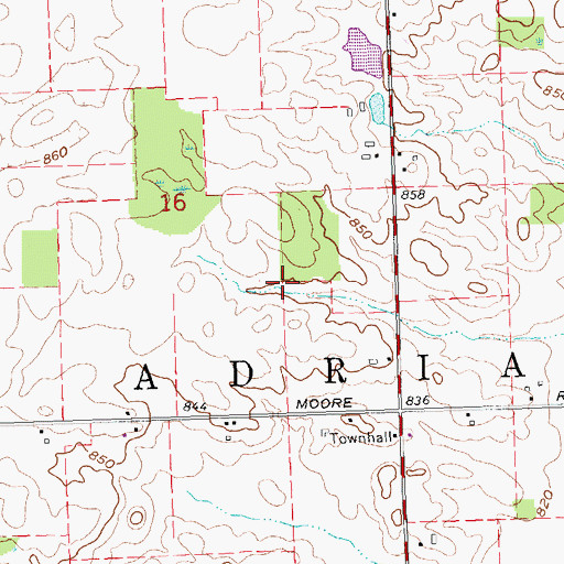 Topographic Map of Township of Adrian, MI