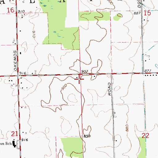 Topographic Map of Township of Alaiedon, MI