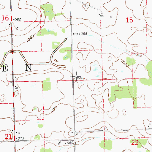 Topographic Map of Township of Allen, MI