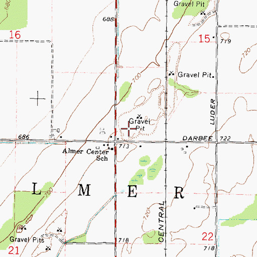 Topographic Map of Township of Almer, MI
