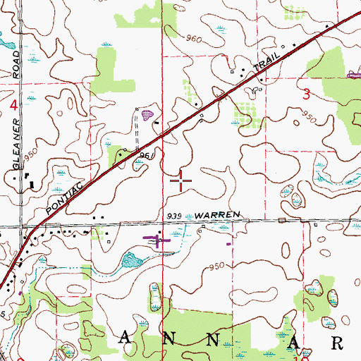Topographic Map of Charter Township of Ann Arbor, MI