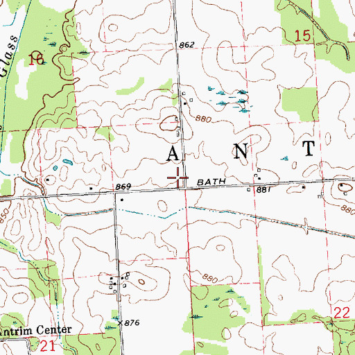 Topographic Map of Township of Antrim, MI