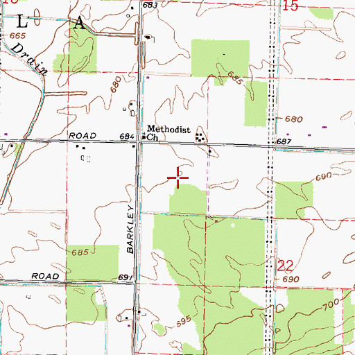 Topographic Map of Township of Arbela, MI