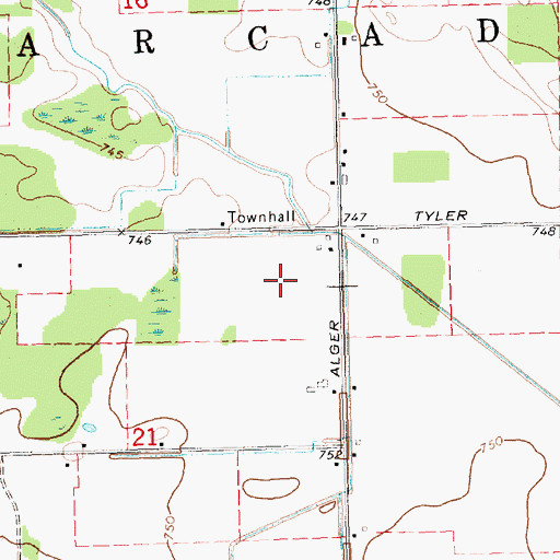 Topographic Map of Township of Arcada, MI