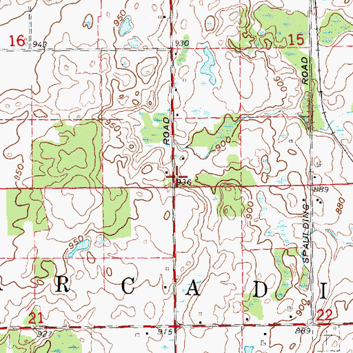 Topographic Map of Township of Arcadia, MI