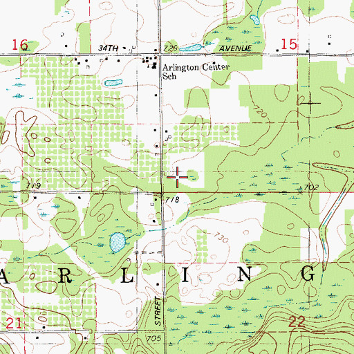 Topographic Map of Township of Arlington, MI