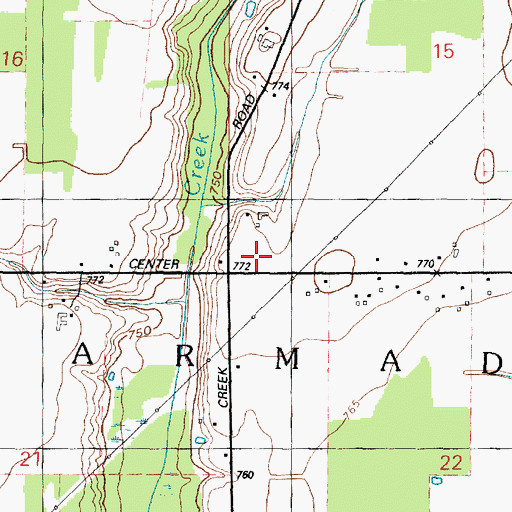 Topographic Map of Township of Armada, MI