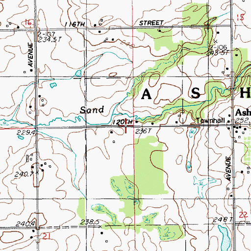 Topographic Map of Township of Ashland, MI