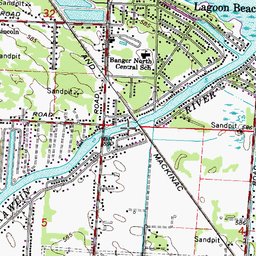 Topographic Map of Charter Township of Bangor, MI