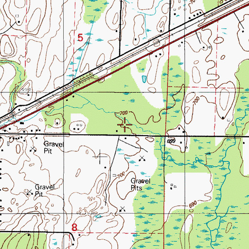 Topographic Map of Township of Bark River, MI