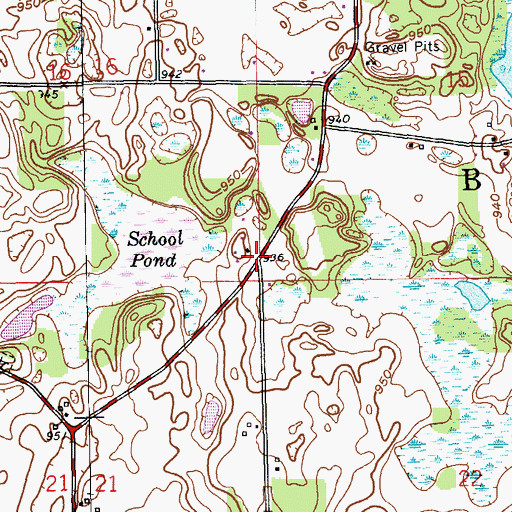 Topographic Map of Township of Barry, MI