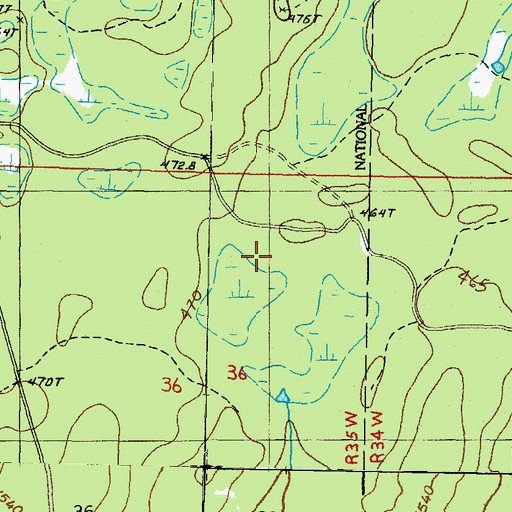 Topographic Map of Township of Bates, MI