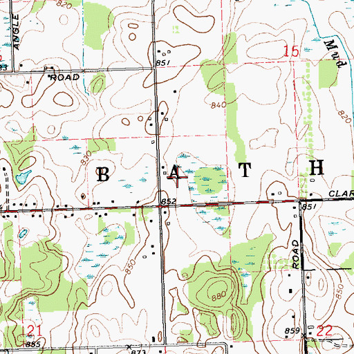 Topographic Map of Charter Township of Bath, MI